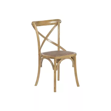 Silla olmo ratan 50x52,5x88 crossback envejecido