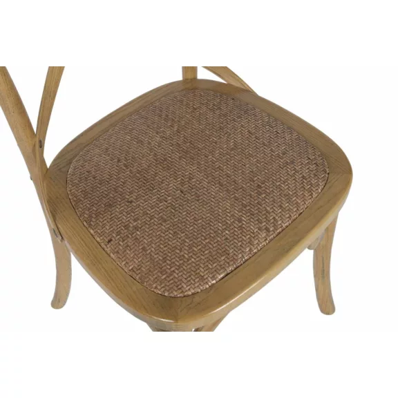 Silla olmo ratan 50x52,5x88 crossback envejecido