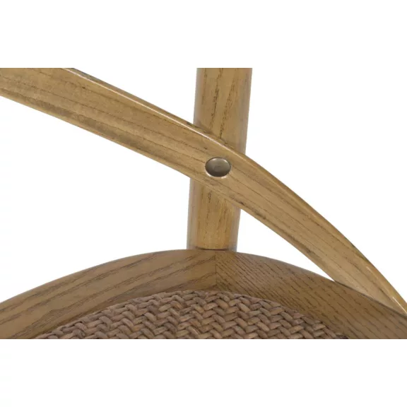 Silla olmo ratan 50x52,5x88 crossback envejecido