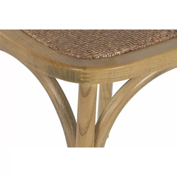 Silla olmo ratan 50x52,5x88 crossback envejecido