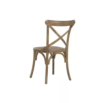 Silla olmo ratan 50x52,5x88 crossback envejecido
