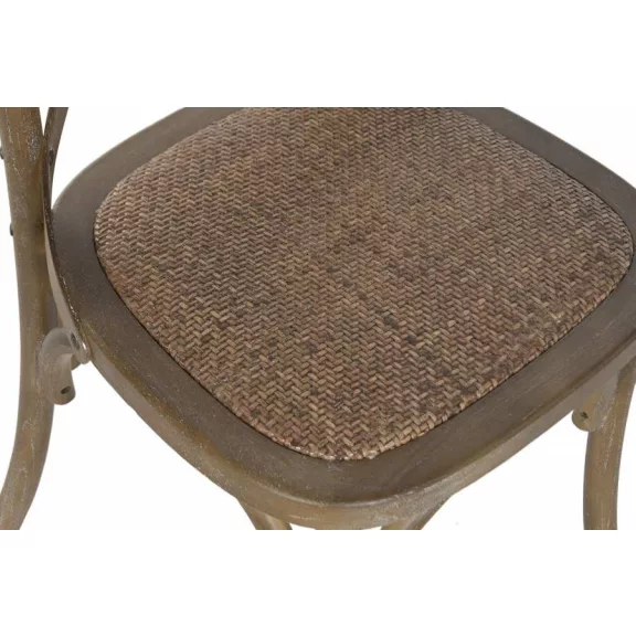 Silla olmo ratan 50x52,5x88 crossback envejecido