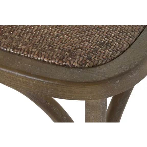 Silla olmo ratan 50x52,5x88 crossback envejecido