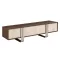 Modern márványhatású TV-szekrény MDF-ből és fémből – 180×40×43,5 cm