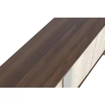   Modern márványhatású TV-szekrény MDF-ből és fémből – 180×40×43,5 cm
