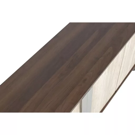 Modern márványhatású TV-szekrény MDF-ből és fémből – 180×40×43,5 cm