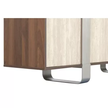   Modern márványhatású TV-szekrény MDF-ből és fémből – 180×40×43,5 cm