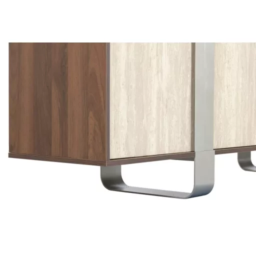 Modern márványhatású TV-szekrény MDF-ből és fémből – 180×40×43,5 cm