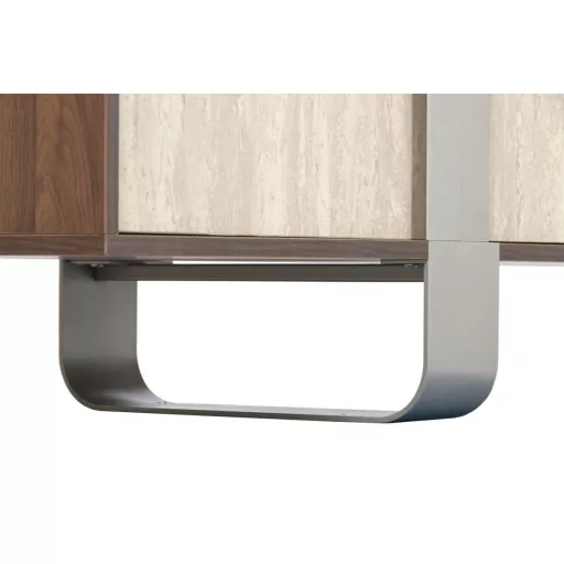 Modern márványhatású TV-szekrény MDF-ből és fémből – 180×40×43,5 cm