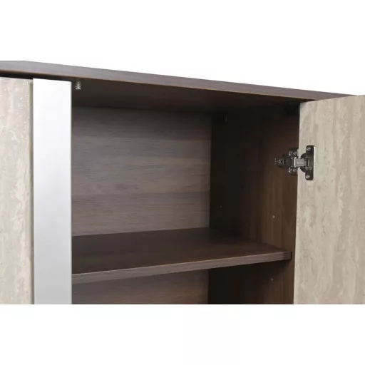 Modern márványhatású TV-szekrény MDF-ből és fémből – 180×40×43,5 cm