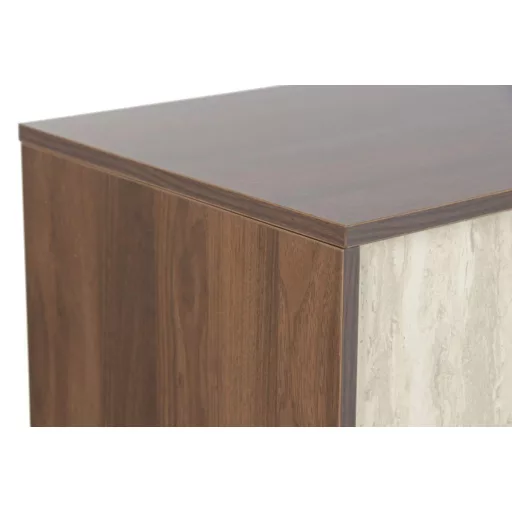 Modern márványhatású TV-szekrény MDF-ből és fémből – 180×40×43,5 cm