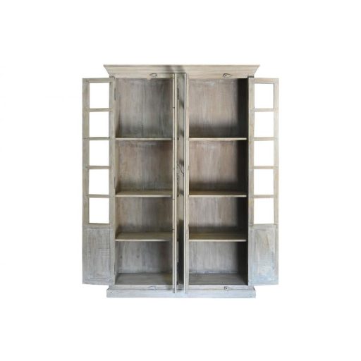 Fehér antikolt mangófa vitrin – 135×50×210 cm