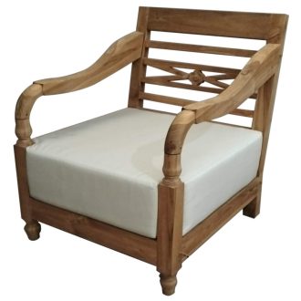 Teakfa fotel párnával – 70×75×76 cm