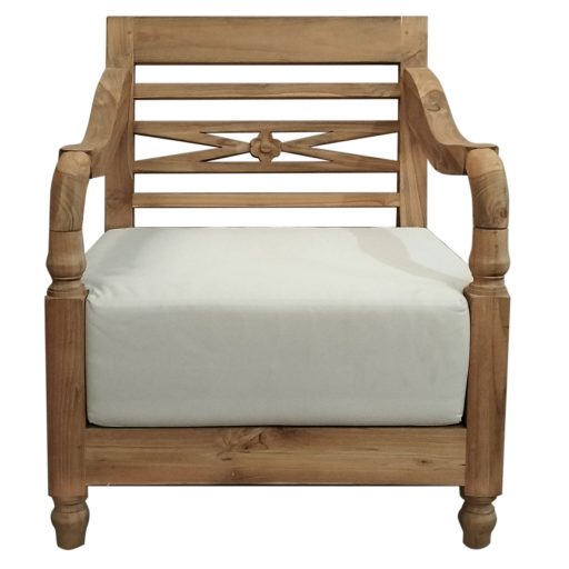 Teakfa fotel párnával – 70×75×76 cm