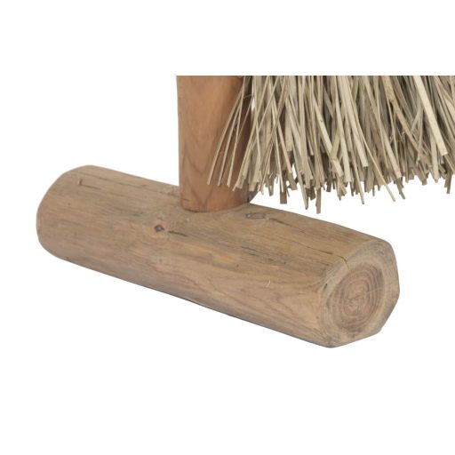 Teakfa paraván természetes rostfonással – 130 × 30 × 180 cm