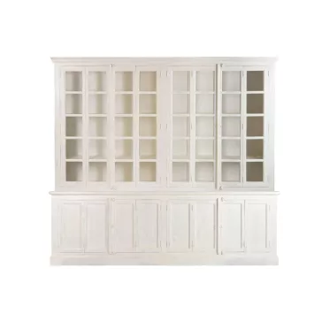   Teakfa vitrin XXL, két részes kivitelben – 270 × 43 × 244 cm