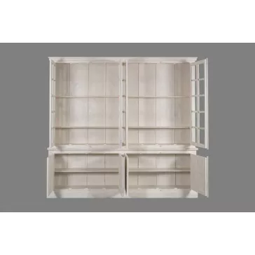   Teakfa vitrin XXL, két részes kivitelben – 270 × 43 × 244 cm