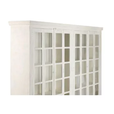   Teakfa vitrin XXL, két részes kivitelben – 270 × 43 × 244 cm