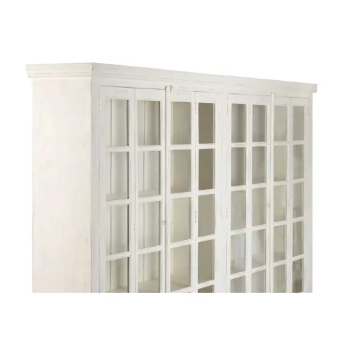 Teakfa vitrin XXL, két részes kivitelben – 270 × 43 × 244 cm