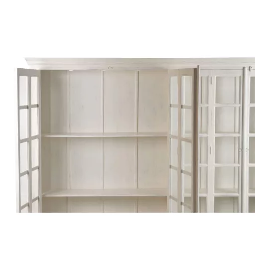 Teakfa vitrin XXL, két részes kivitelben – 270 × 43 × 244 cm