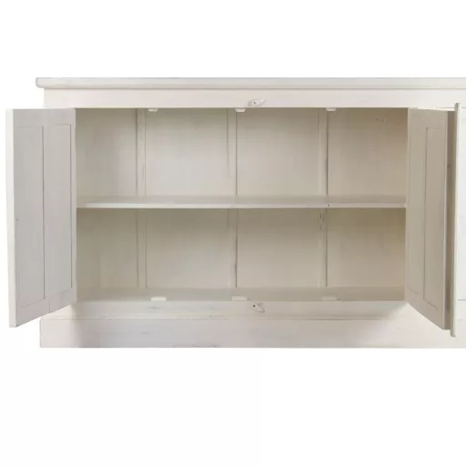 Teakfa vitrin XXL, két részes kivitelben – 270 × 43 × 244 cm