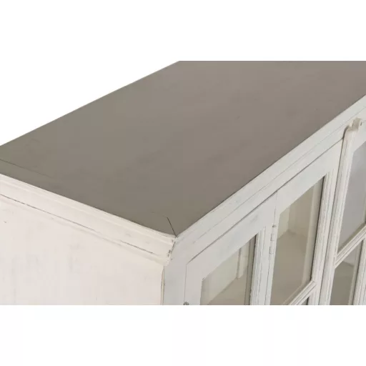 Teakfa vitrin XXL, két részes kivitelben – 270 × 43 × 244 cm