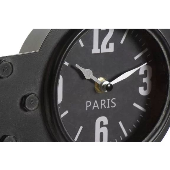 Óra falra vas üveg 58x6,5x18 fekete
