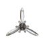 Falióra propeller fém 121x7x106 cm ezüst