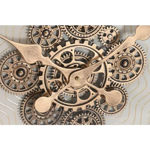Reloj pared metal cristal 60x8x60 movimiento