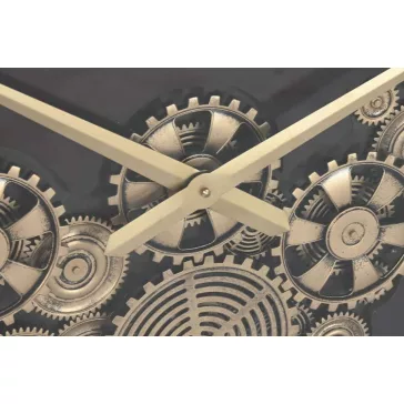 Reloj pared hierro cristal 100x14x100 dorado