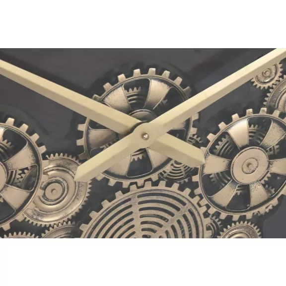 Reloj pared hierro cristal 100x14x100 dorado