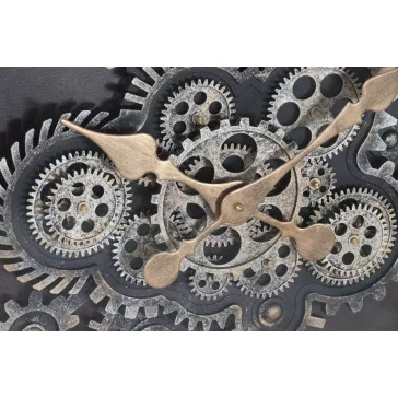 Reloj pared hierro cristal 80x9x80 plateado