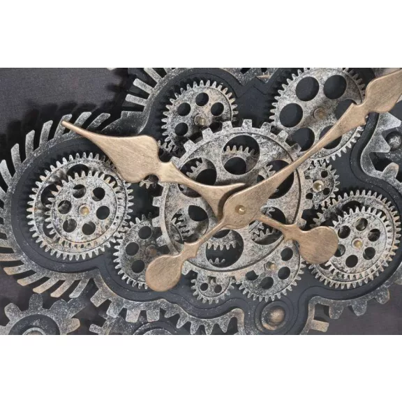 Reloj pared hierro cristal 80x9x80 plateado