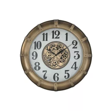 Reloj pared hierro cristal 80x9,5x80 movimiento