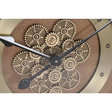 Reloj pared hierro cristal 59x8x59 dorado