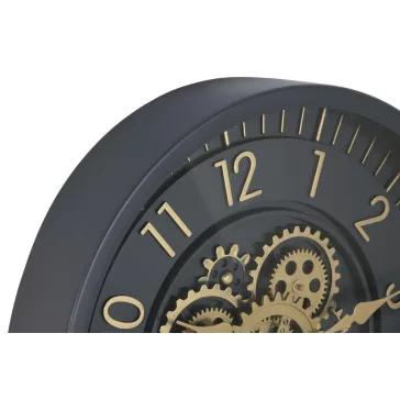 Reloj pared hierro cristal 46x8,5x46 azul marino