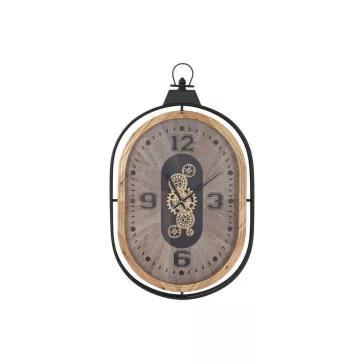 Reloj pared hierro cristal 56x8x92 natural