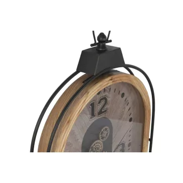 Reloj pared hierro cristal 56x8x92 natural