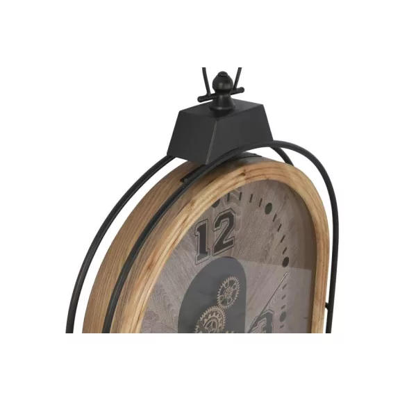 Reloj pared hierro cristal 56x8x92 natural