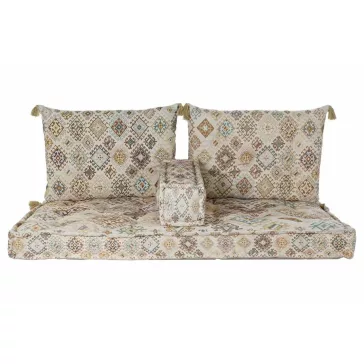 Fotel szett 4db-os pamut 155x76x65 régies zöld