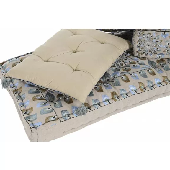 Fotel szett 4db-os pamut 155x76x65 dupla kék